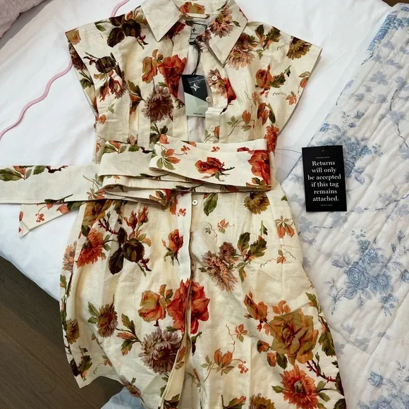 Tuckernuck Romantic Floral Cotton Linen Mini Callie Dress - Picture 3 of 4